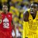 Michigan junior Tim Hardaway Jr. looks at the basket before a free throw on Tuesday, Feb. 5. Daniel Brenner I AnnArbor.com